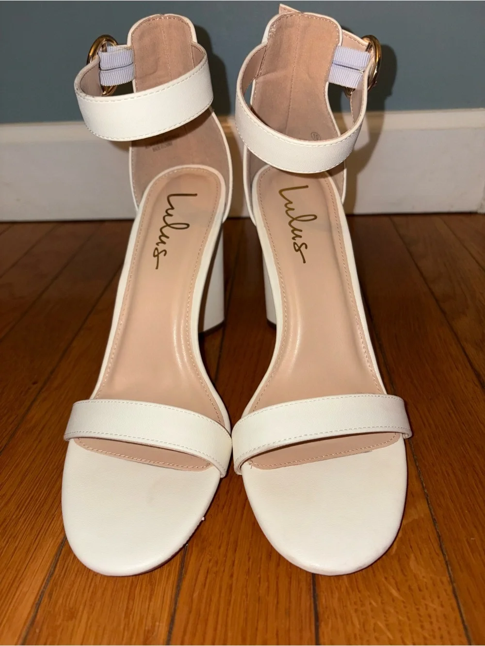 Lulus Kamali Off White Ankle Strap Heels Women’s Size 10